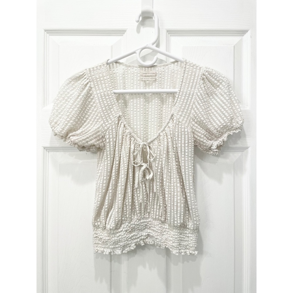 Urban Outfitters Tiara Sheer Tie Front Top